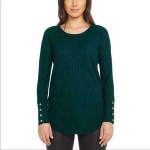 Chaser Size Small Green Waffle Knit Thermal Top